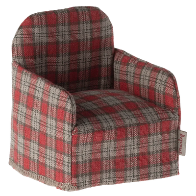 Mouse Chair-Dollhouse Accessories-Maileg-Red Checker-Yes Bebe