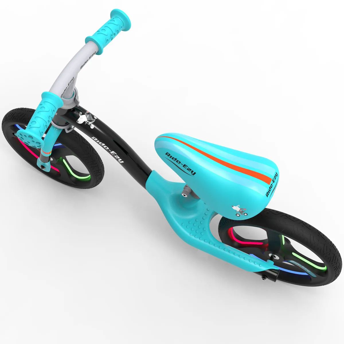 Go Glo Black & Celeste Green Balance Bike