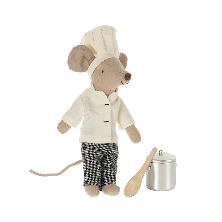 Big Brother Chef Mouse with Soup Pot & Spoon