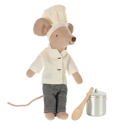 Big Brother Chef Mouse with Soup Pot & Spoon