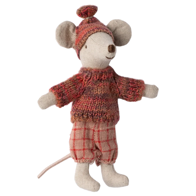 Big Sister Winter Mouse with Ski Set-Dollhouse Mice-Maileg-Yes Bebe