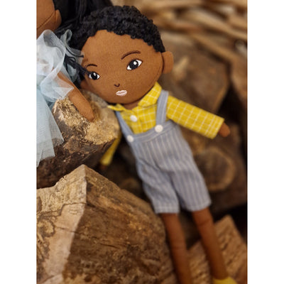 Arie Black Boy Doll | Handmade With Soft Curly Hair