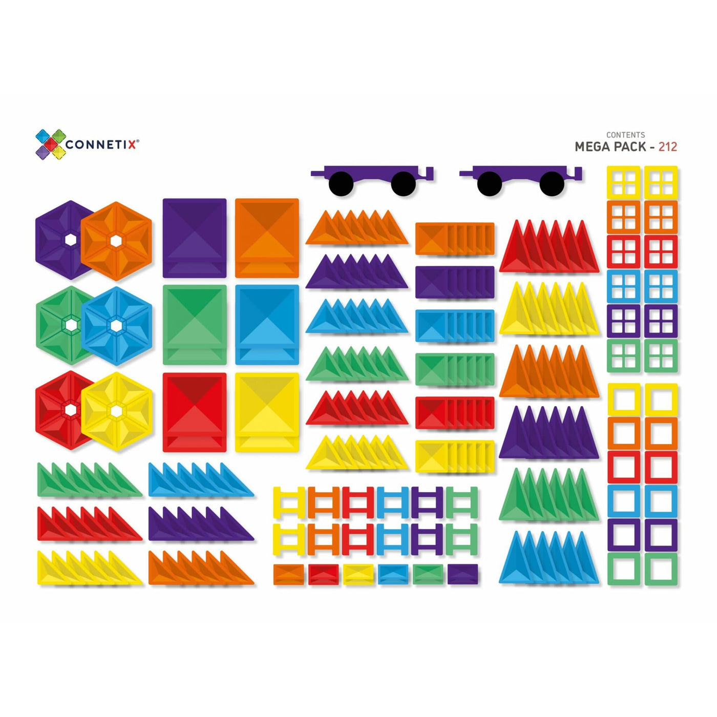 Magnetic Tiles Rainbow Mega Pack - 212 Pieces