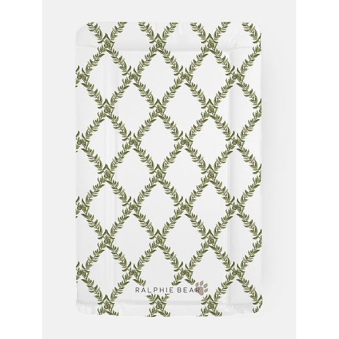 Leafy Grid Baby Table Changing Mat