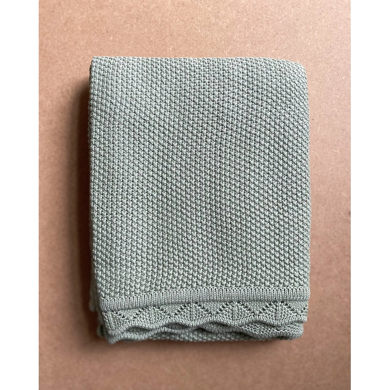 Knitted Blanket - Sage