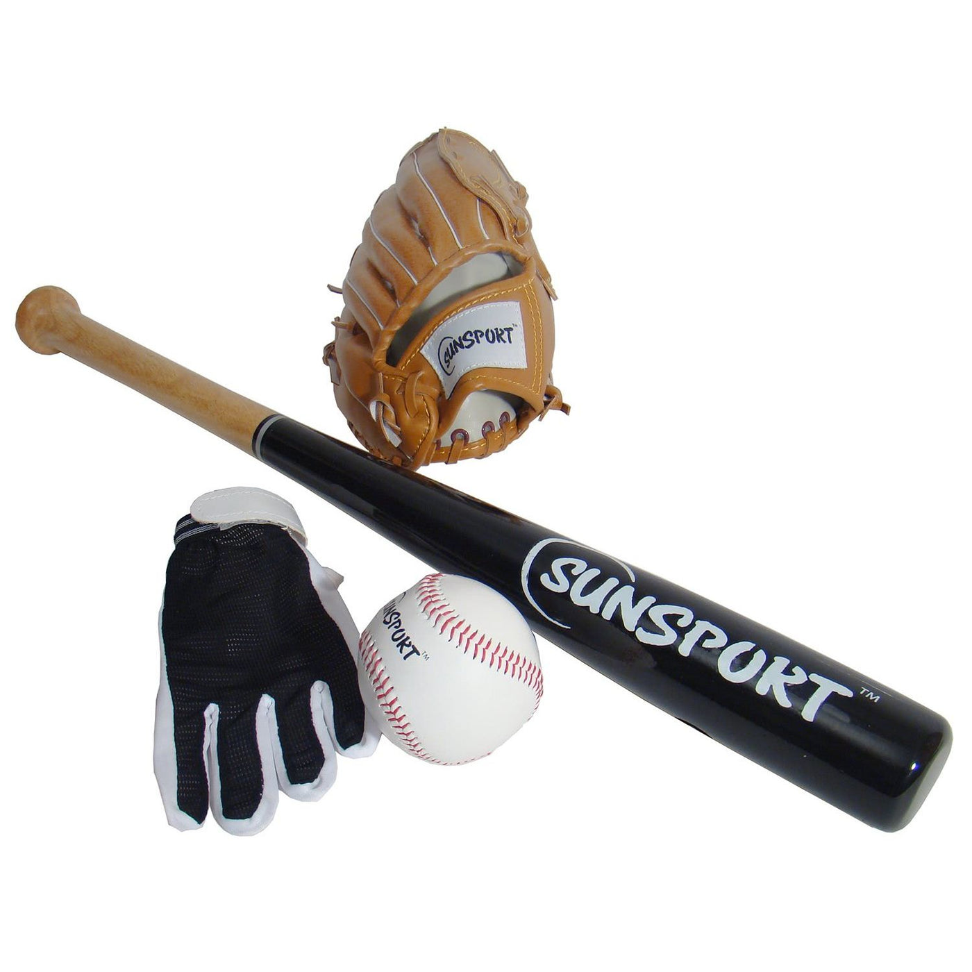 Baseball Gloves, Bat & Ball