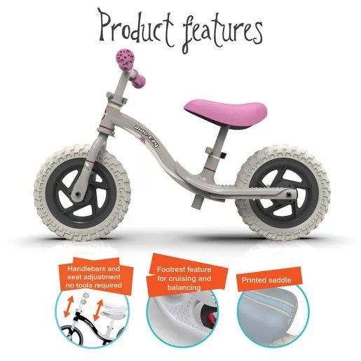 Go Pink & Silver Balance Bike