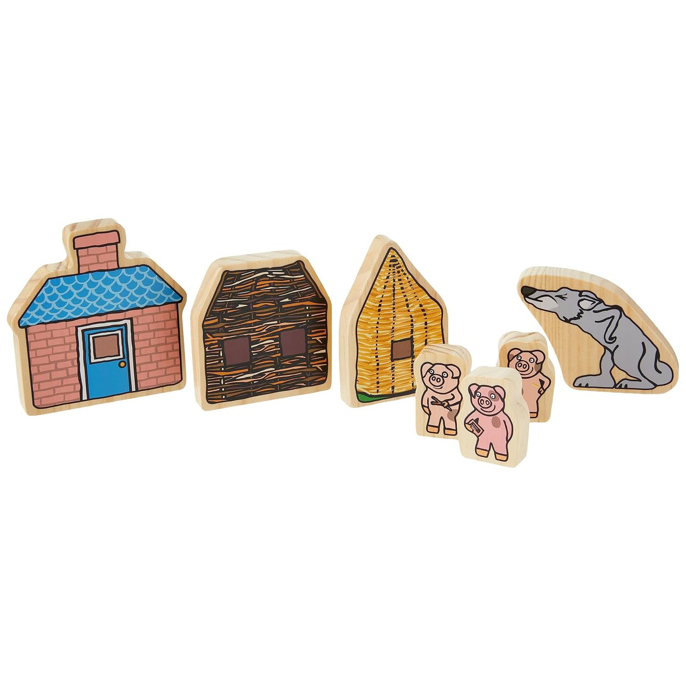 Three Little Pigs Wooden Characters