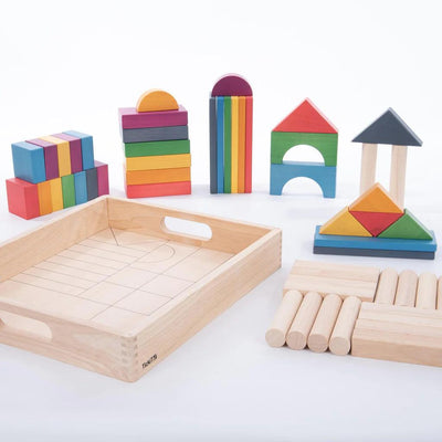 Rainbow Wooden Jumbo Block Set