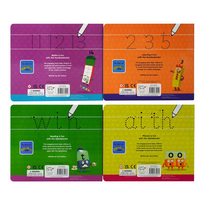 Numberblocks And Alphablocks: Let's Learn Numbers And Letters Set: 4 Wipe-Clean Books With Pens Included