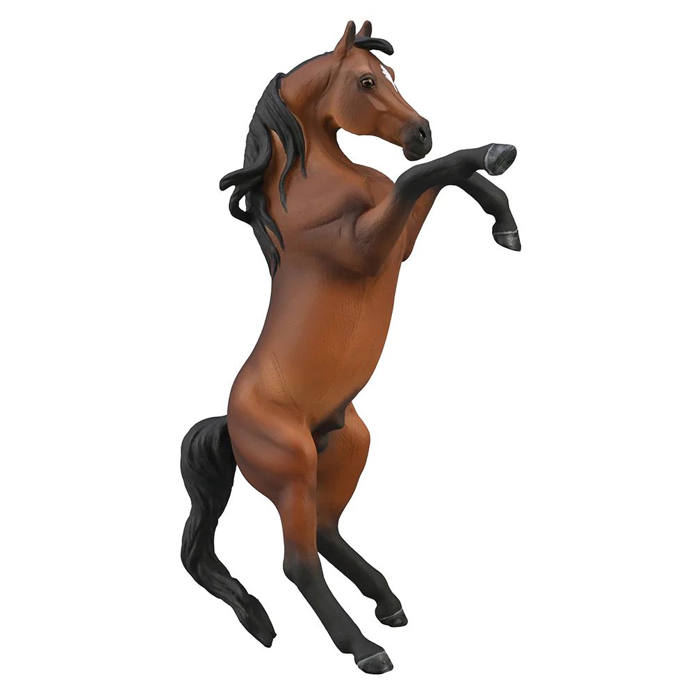 Arabian Stallion Rearing - Bay - Hand-Painted Animal Figure