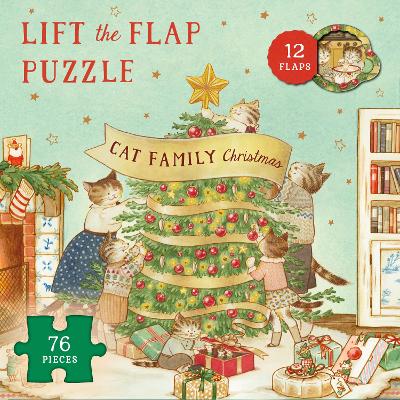 Cat Family Christmas Lift-the-Flap Puzzle: Count down to Christmas: 12 flaps: 76 pieces: Volume 2-Books-Kaddo-Yes Bebe