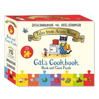 Cat's Cookbook Book and Giant Puzzle Gift Set