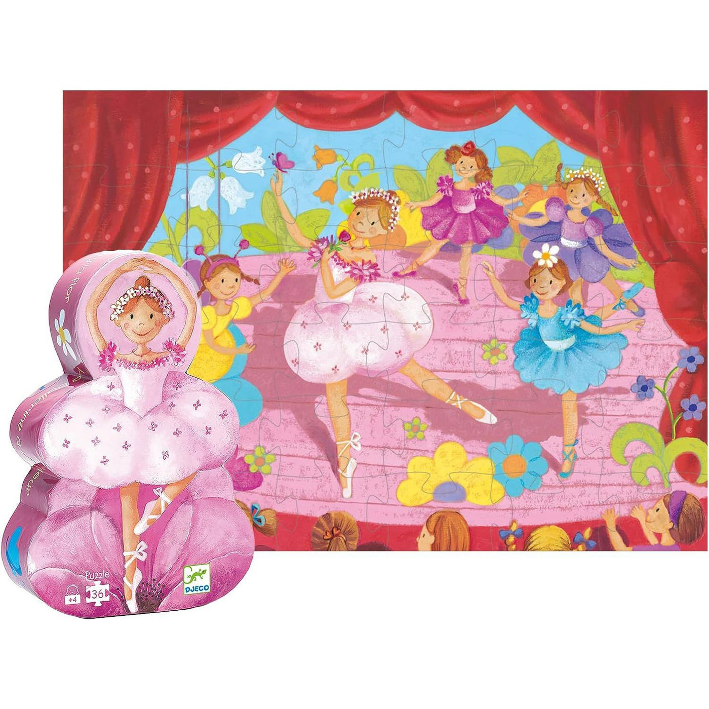 Ballerina with Flower Silhouette Puzzle - 36 Pieces
