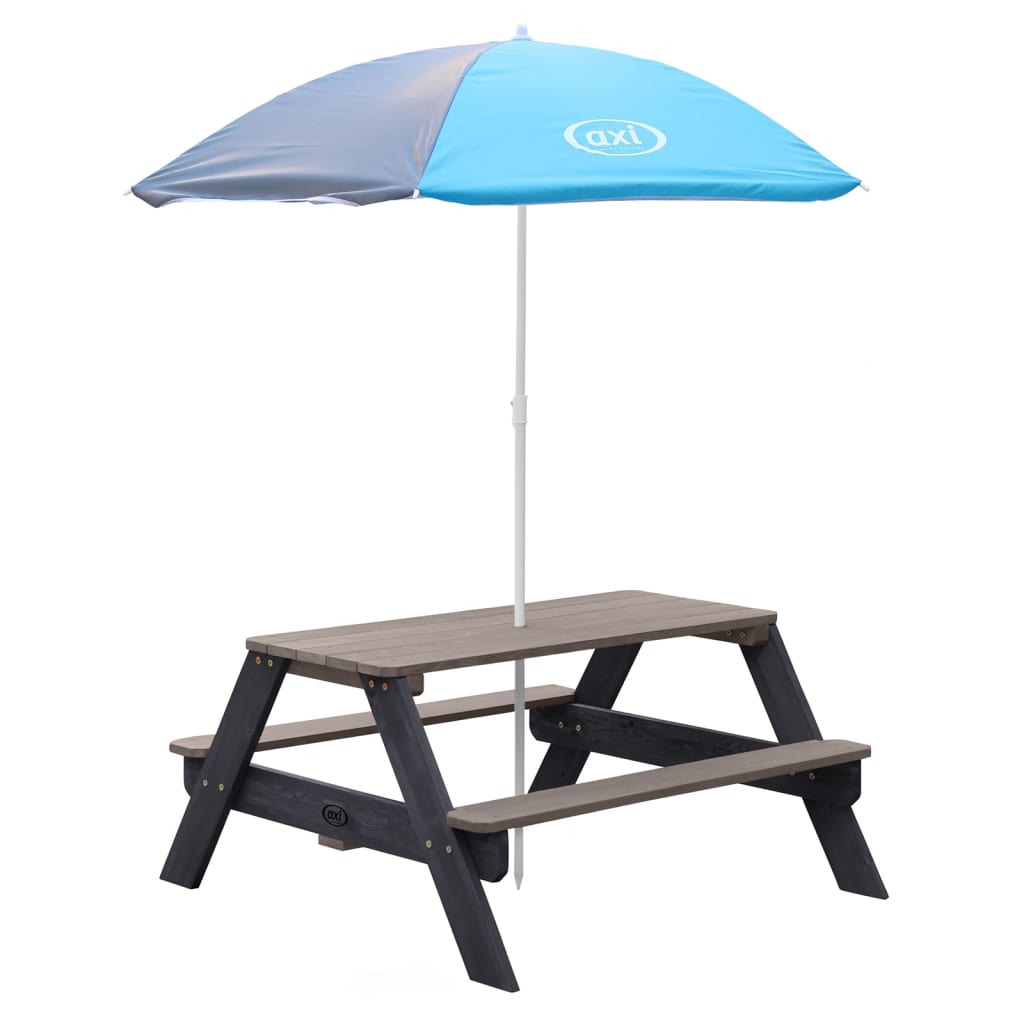 Children Picnic Table Nick with Umbrella Brown and Grey-AXI-Yes Bebe