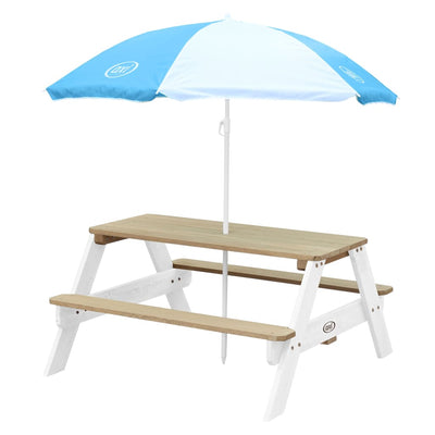 Children Picnic Table Nick with Umbrella Brown and White-AXI-Yes Bebe