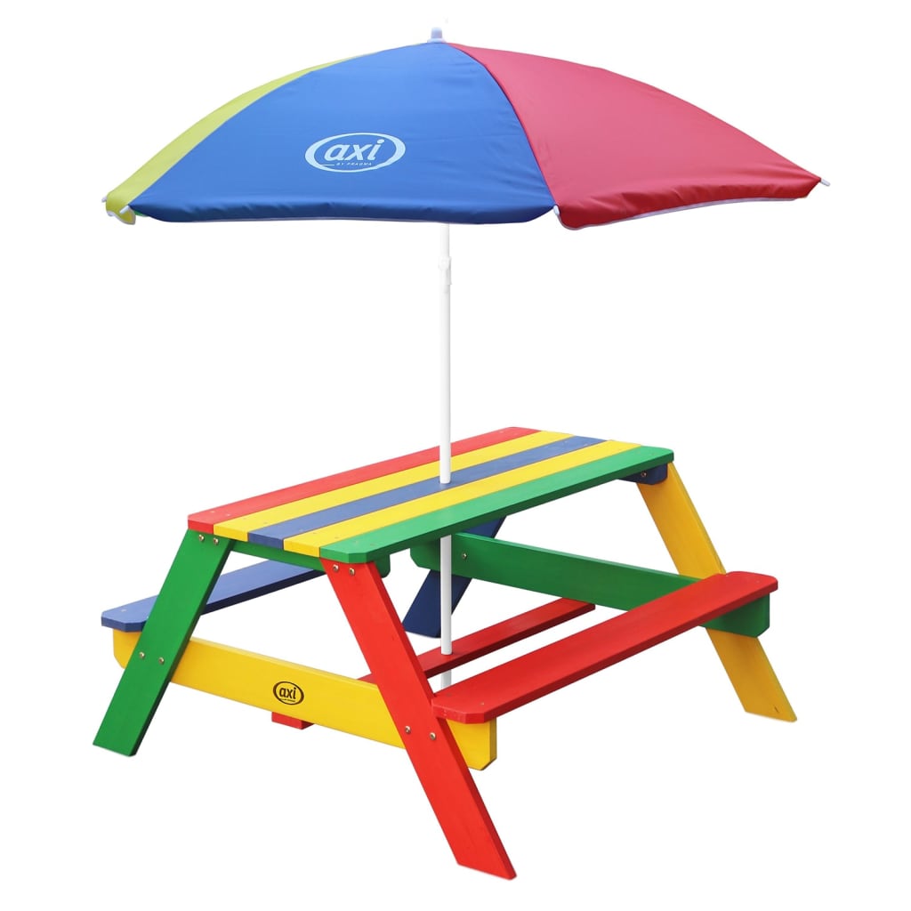 Children Picnic Table Nick with Umbrella Rainbow-AXI-Yes Bebe