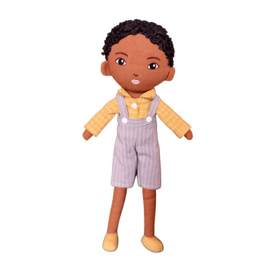 Arie Black Boy Doll | Handmade With Soft Curly Hair