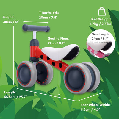 Betty Ladybird - Baby Balance Bike-Ride On Toys-BOLDCUBE Scooters-Yes Bebe