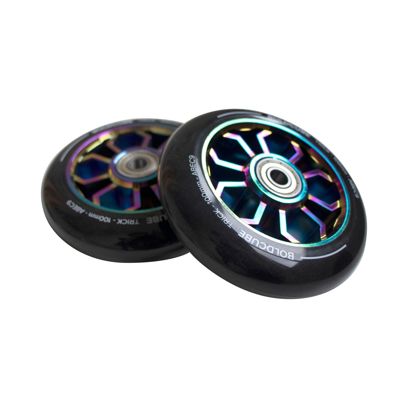 Black Chrome Spider - Pro Stunt Wheels-Scooter Accessories-BOLDCUBE Scooters-Yes Bebe