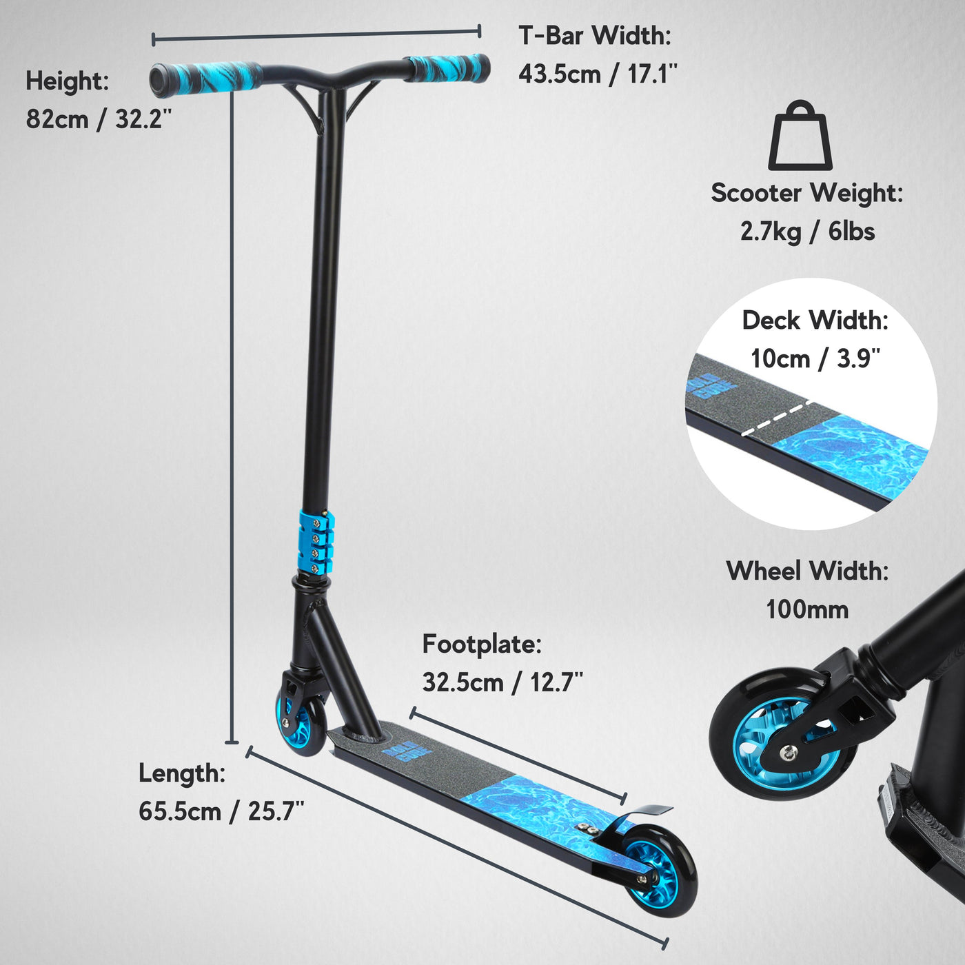 Black - Deluxe Stunt Scooter-Scooters-BOLDCUBE Scooters-Yes Bebe