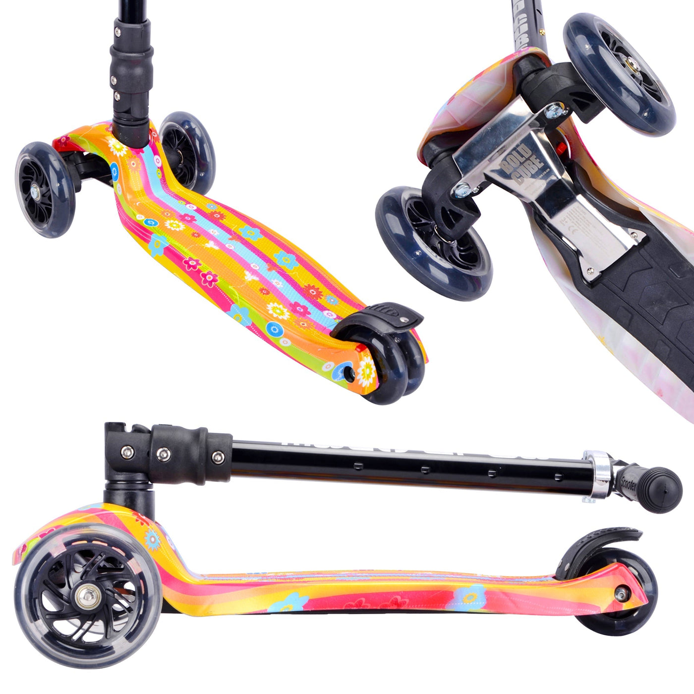 Flower Power - Big 3 Wheel Scooter-Scooters-BOLDCUBE Scooters-Yes Bebe