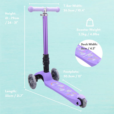 Mermaid - Teeny Fold 3 Wheel Scooter-Scooters-BOLDCUBE Scooters-Yes Bebe