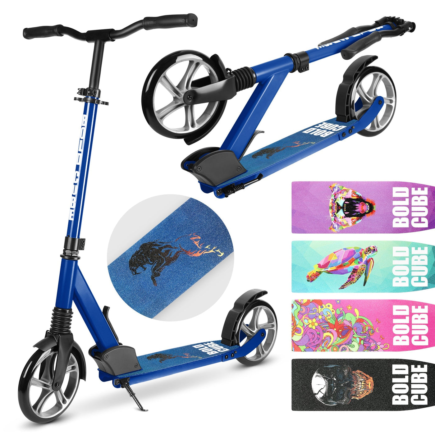 Navy - Big 2 Wheel Scooter-Scooters-BOLDCUBE Scooters-Yes Bebe