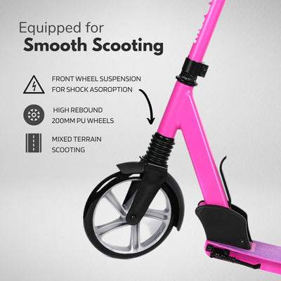 Pink - Big 2 Wheel Scooter-Scooters-BOLDCUBE Scooters-Yes Bebe