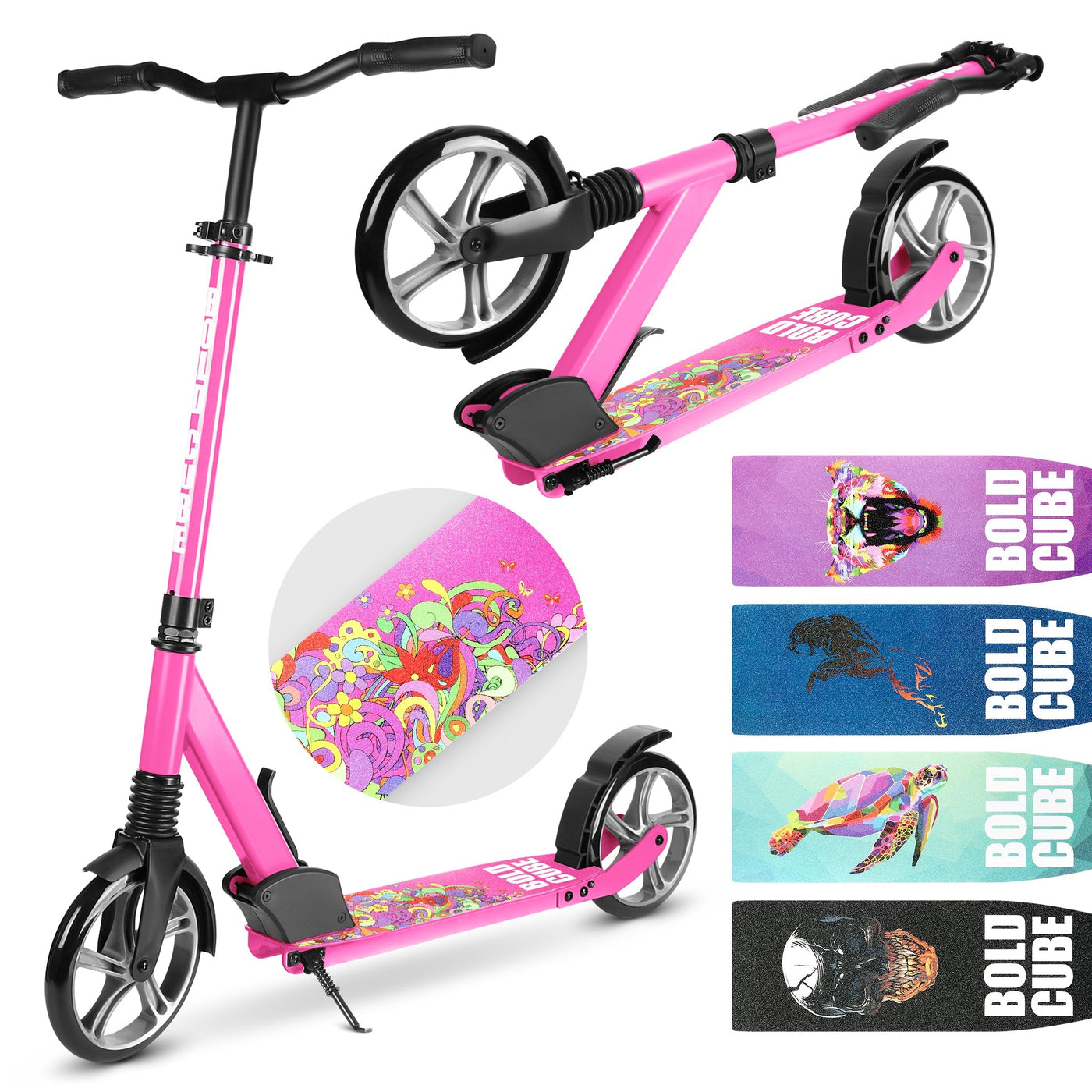 Pink - Big 2 Wheel Scooter-Scooters-BOLDCUBE Scooters-Yes Bebe