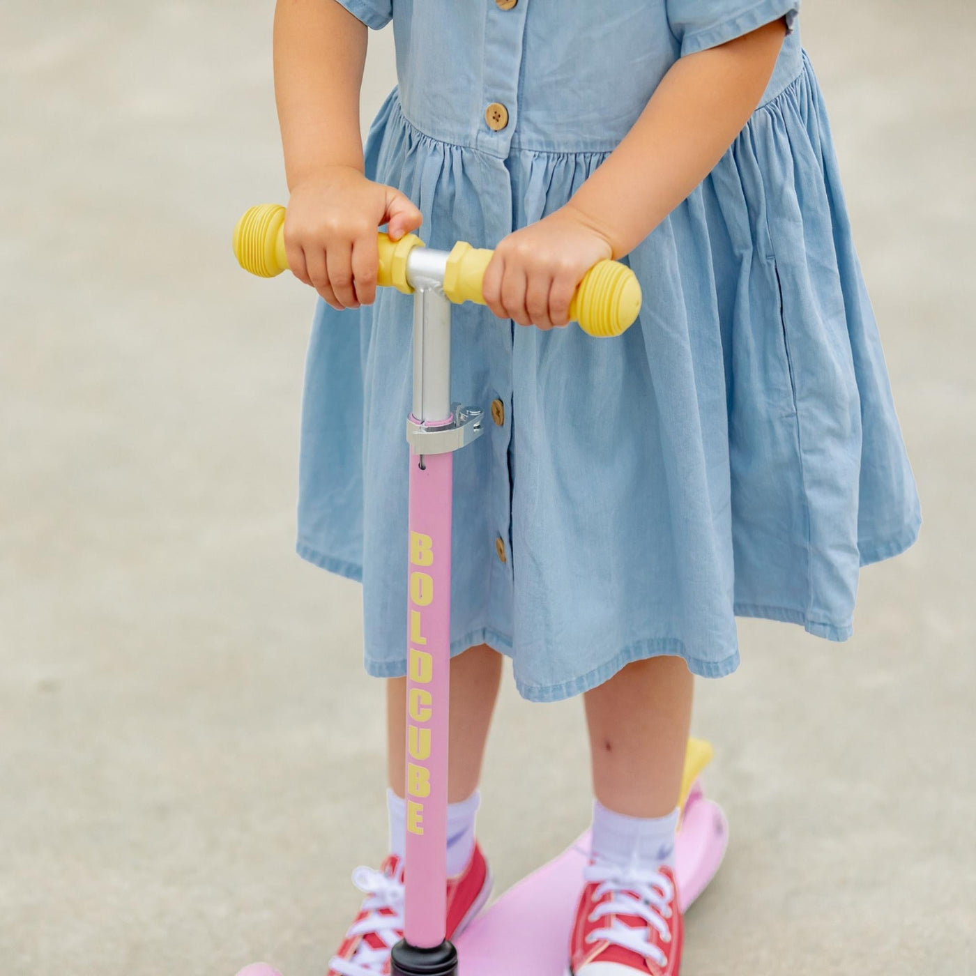 Pink & Yellow - Teeny 3 Wheel Scooter-Scooters-BOLDCUBE Scooters-Yes Bebe