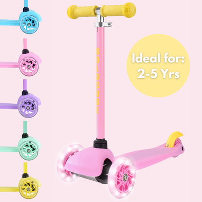 Pink & Yellow - Teeny 3 Wheel Scooter-Scooters-BOLDCUBE Scooters-Yes Bebe