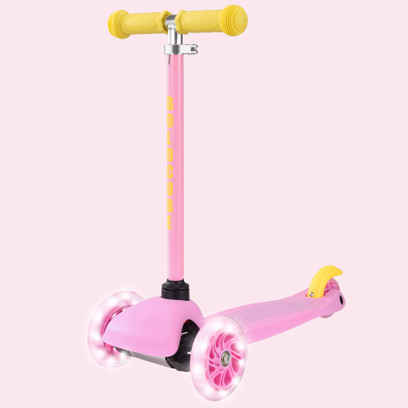 Pink & Yellow - Teeny 3 Wheel Scooter-Scooters-BOLDCUBE Scooters-Yes Bebe