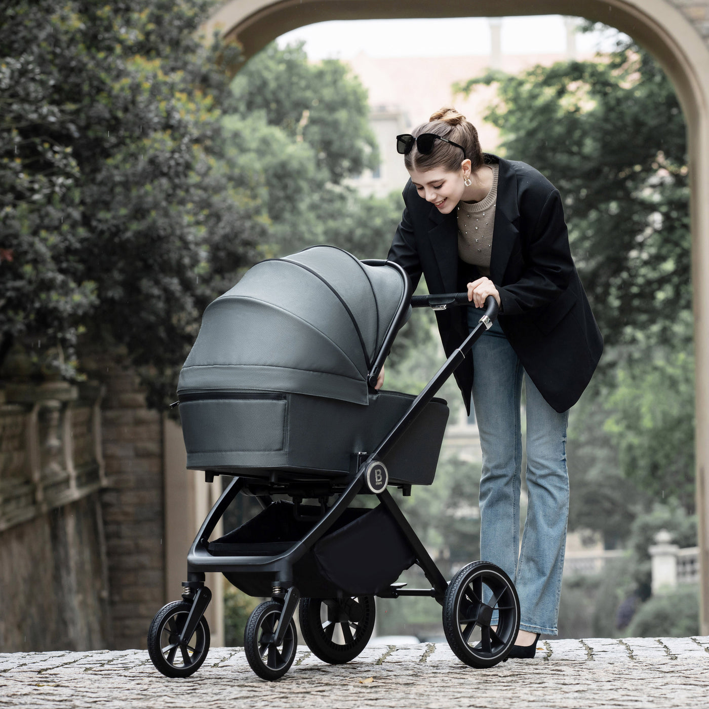 Babymore Kai Travel System Coco with Base-Pushchairs & Prams-Babymore-Forest Grey-Yes Bebe