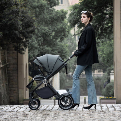 Babymore Kai Travel System Coco with Base-Pushchairs & Prams-Babymore-Forest Grey-Yes Bebe