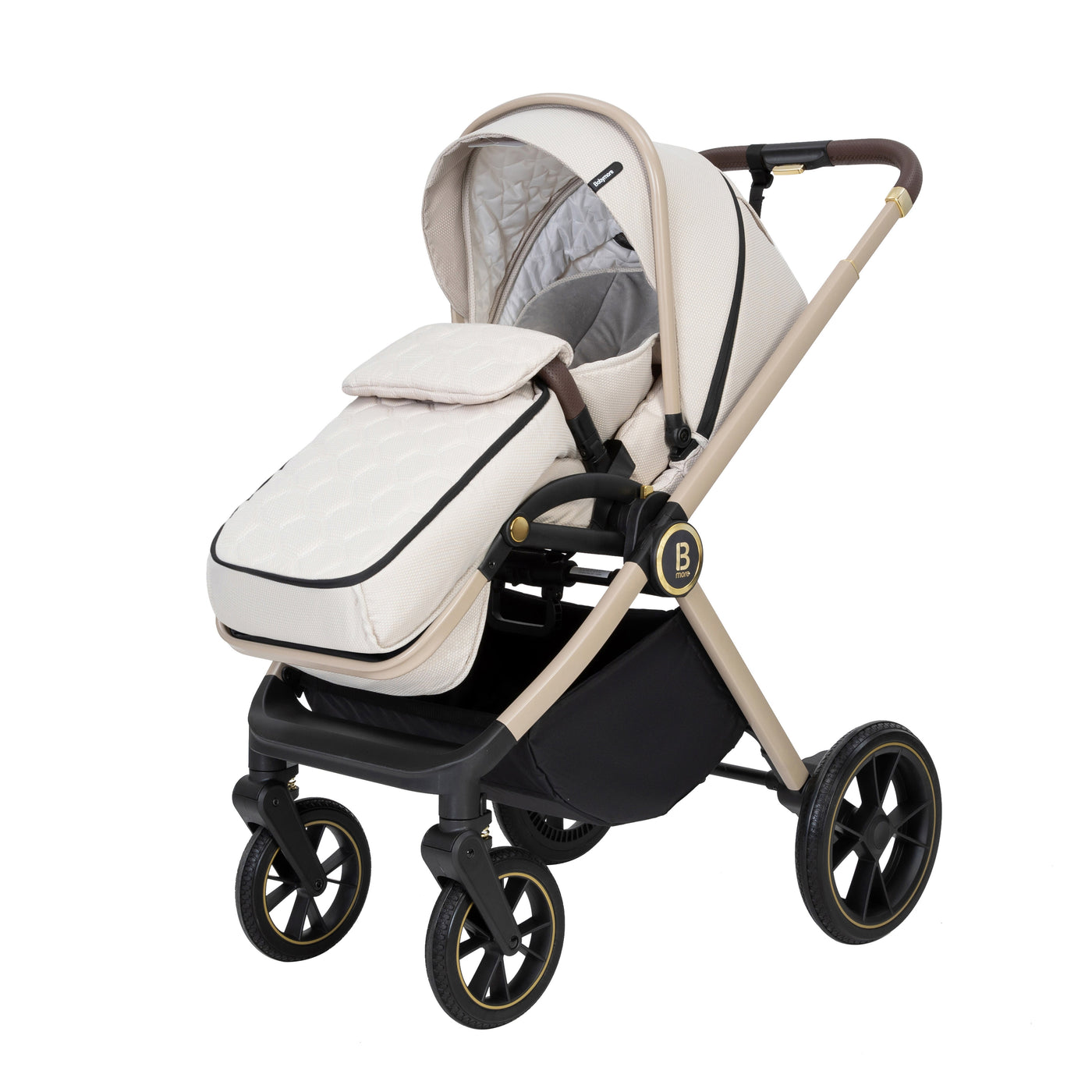 Babymore Kai Travel System Coco with Base-Pushchairs & Prams-Babymore-Sandstone-Yes Bebe