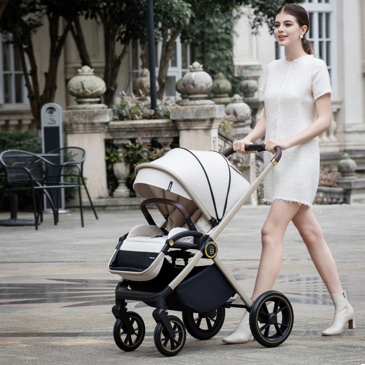 Babymore Kai Travel System Coco with Base-Pushchairs & Prams-Babymore-Sandstone-Yes Bebe