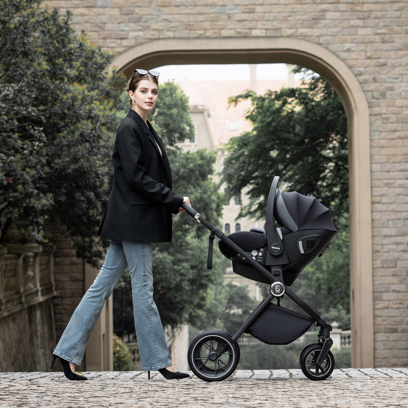 Kai Travel System Pecan with Base-Travel System-Babymore-Sandstone-Yes Bebe