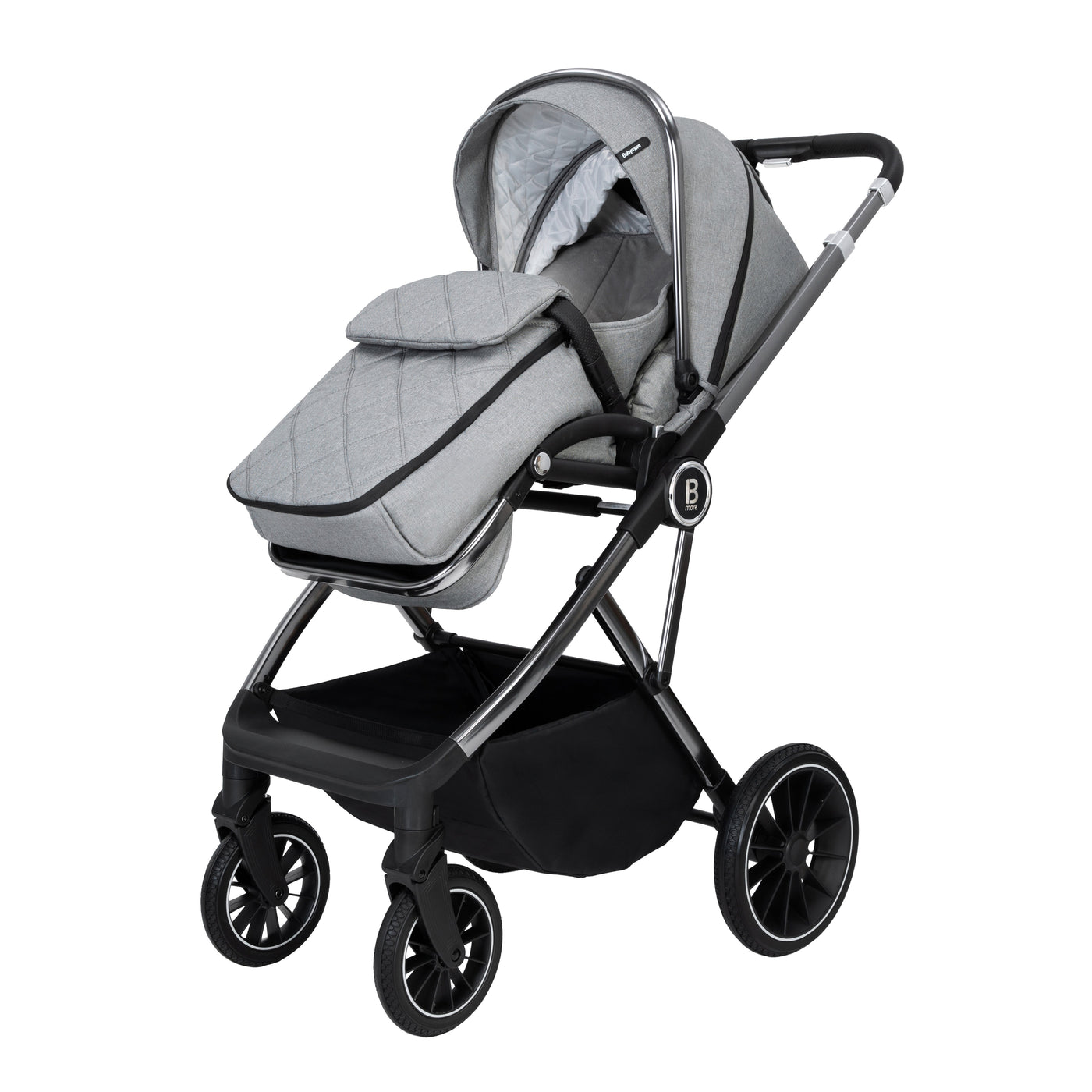 Chia Pram Pushchair-Pushchairs & Prams-Babymore-Pearl Grey-Yes Bebe