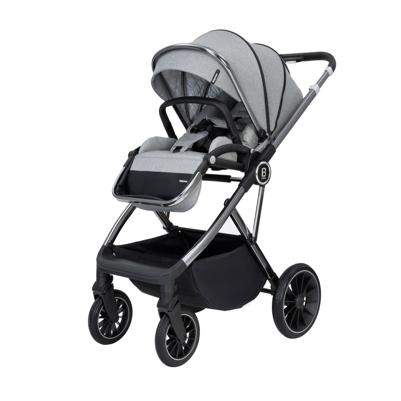 Chia Pram Pushchair-Pushchairs & Prams-Babymore-Pearl Grey-Yes Bebe