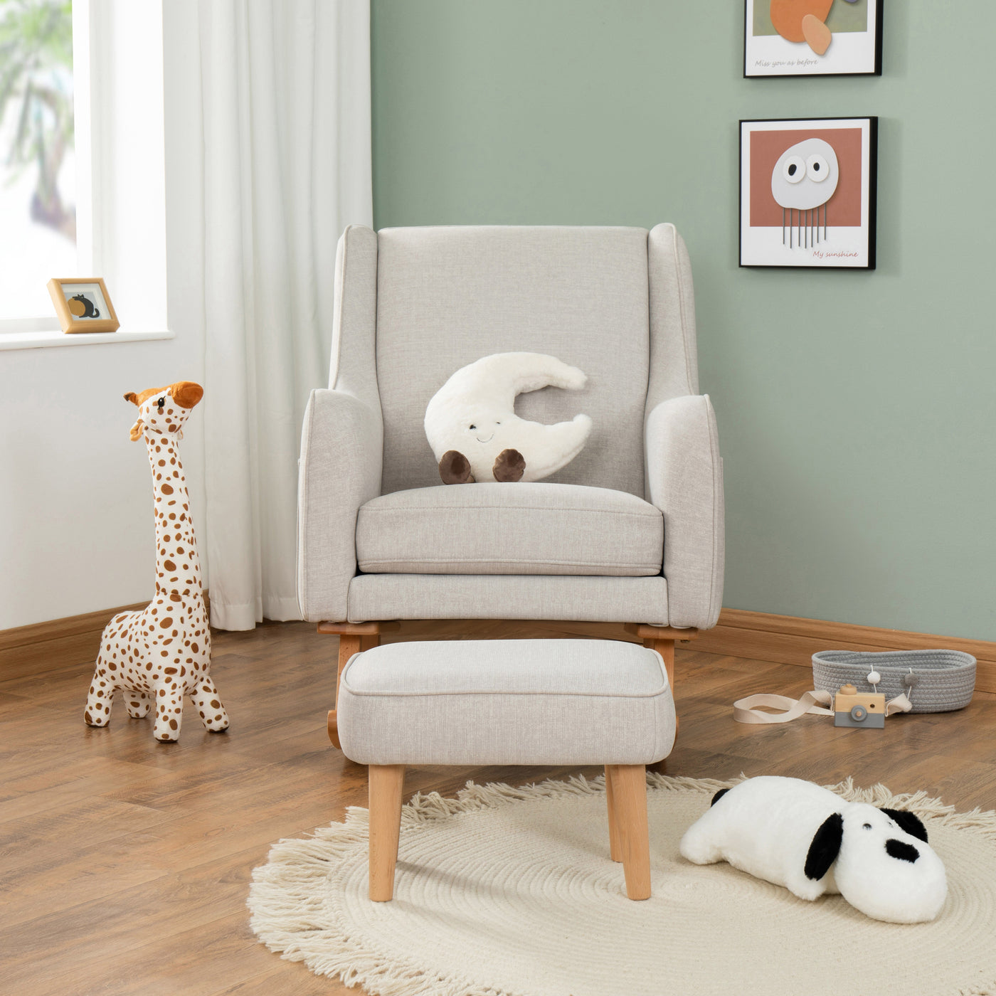 Ida Nursing Chair with Stool-Nursing Chair-Babymore-Yes Bebe