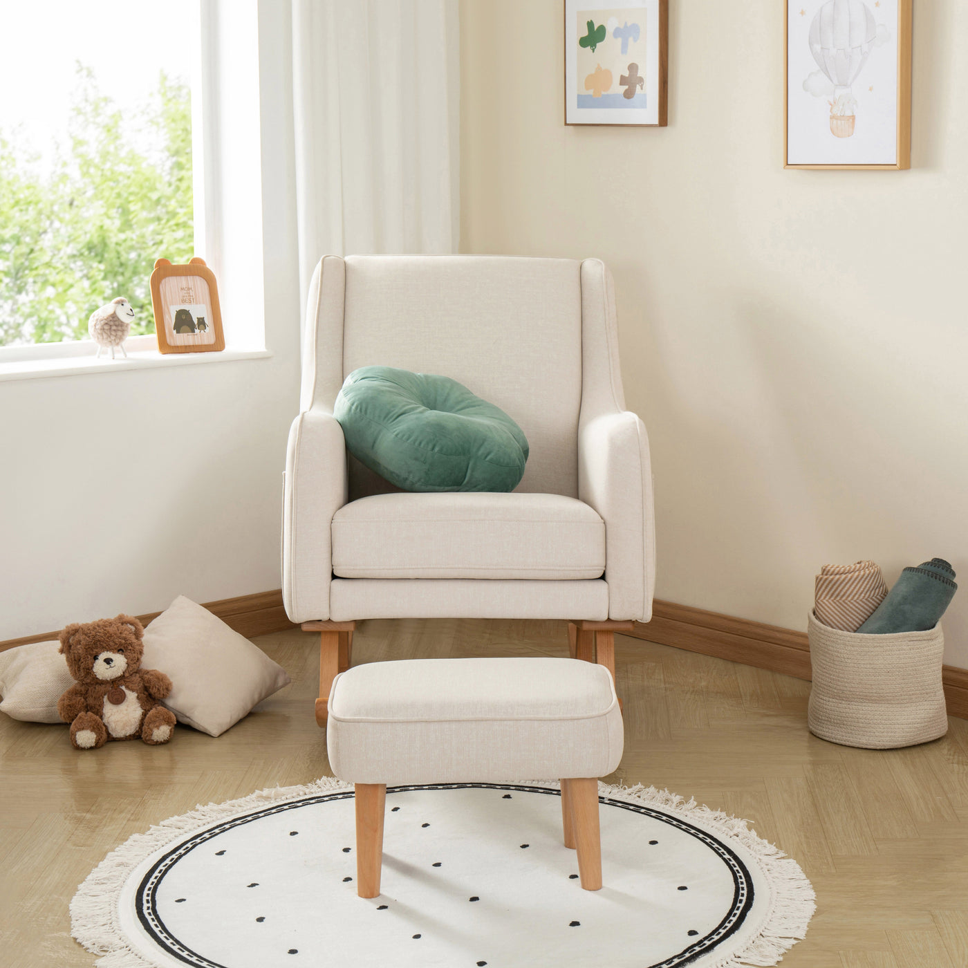 Ida Nursing Chair with Stool-Nursing Chair-Babymore-Yes Bebe