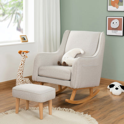 Ida Nursing Chair with Stool-Nursing Chair-Babymore-Cashmere-Yes Bebe