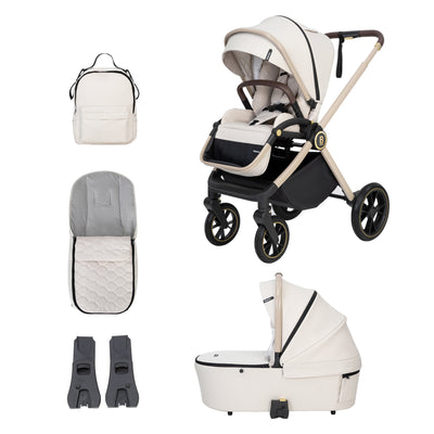 Kai Pram Pushchair-Pushchairs & Prams-Babymore-Sandstone-Yes Bebe