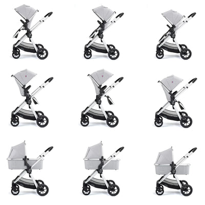 Memore V2 Pram Pushchair 11 Piece – Silver-Pushchair-Babymore-Yes Bebe