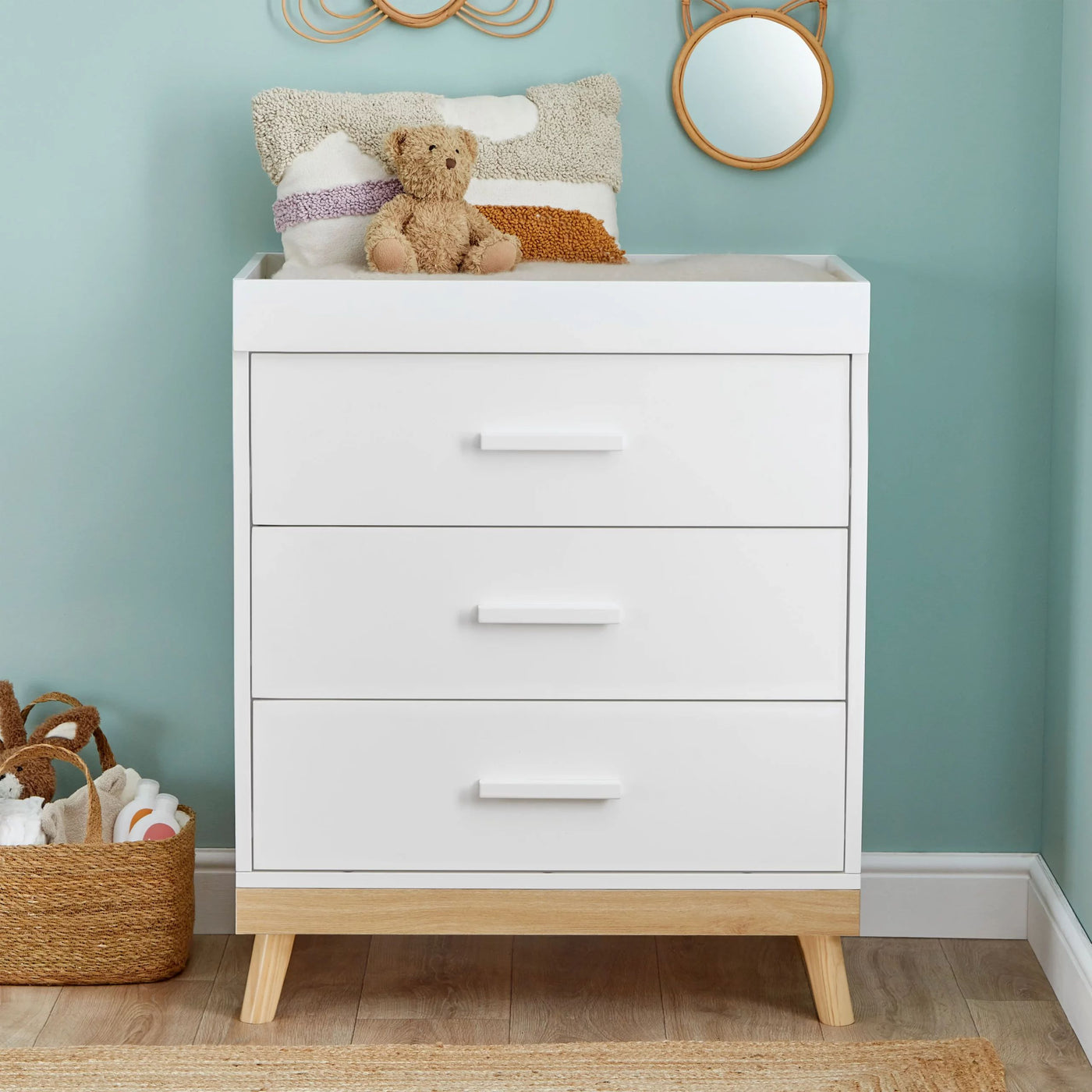 Mona Nursery Chest Changer - White-Baby & Toddler Furniture-Babymore-Yes Bebe