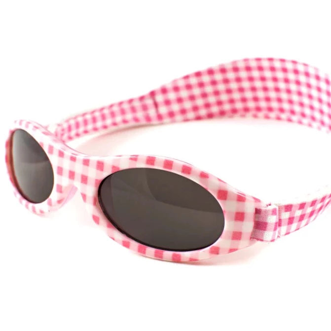 Bubzee Baby Banz Wrap Around Sunglasses 0-2 years-Sunglasses-Banz-Lily Pink/Pink Check-Yes Bebe