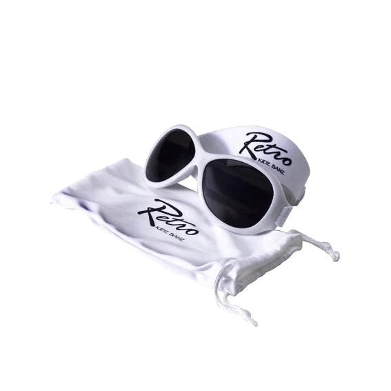 Retro Baby Banz Wrap Around Sunglasses 0-2 years-Sunglasses-Banz-White-Yes Bebe