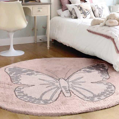 Butterfly Washable Rug Vintage Nude