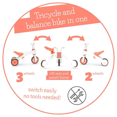 Bunzi 2 in 1 Balance Bike & Trike - Ginger